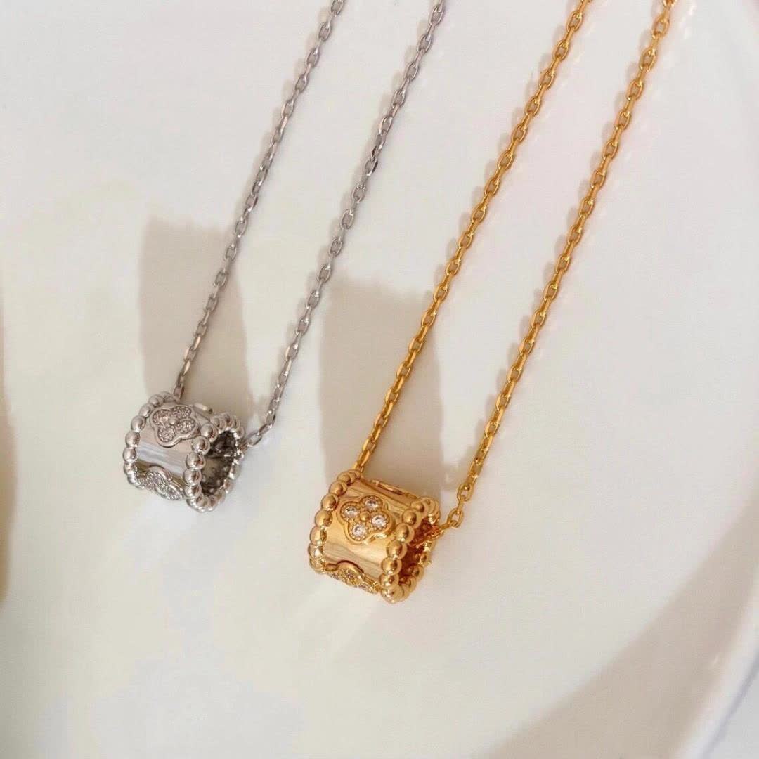 Van Cleef & Arpels Elegant Silver Diamond Pendant Necklace